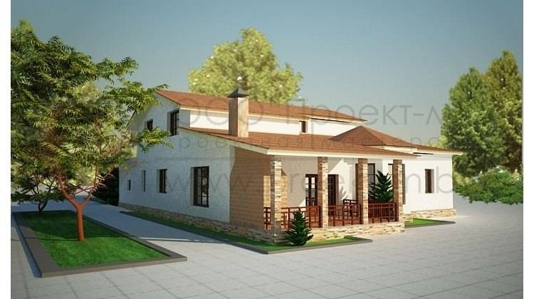 Дом с мансардой в греческом стиле