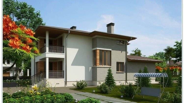 Проект дома хай тек до 300 m² с террасой