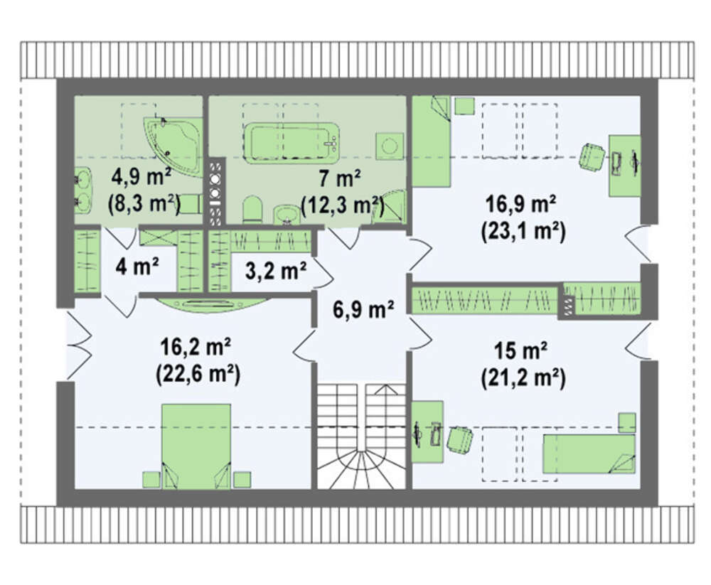 Проекты домов с гаражом с тремя спальнями на первом этаже