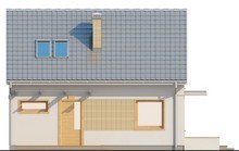 Проект небольшого одноэтажного дома с мансардой с двускатной крышей