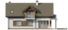 Проект уютного красивого дома с мансардой и оригинальным фасадом
