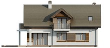 Проект уютного красивого дома с мансардой и оригинальным фасадом