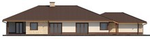 Проект одноэтажного дома для узкого участка с большим гаражом