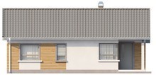Проект небольшого одноэтажного дома с угловым окном кухни