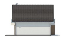 Проект небольшого аккуратного дачного коттеджа с мансардой и двускатной крышей