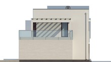 Двухэтажный дом с плоской крышей