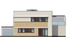 Двухэтажный дом с плоской крышей