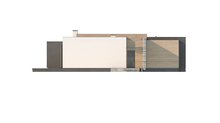 Одноэтажный модерновый коттедж для узкого участка