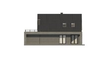 Интересный проект дома с большой террасой над гаражом