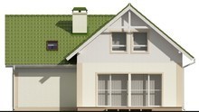 Проект одноэтажного коттеджа с мансардой, гаражом и зеленой крышей