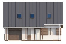 Проект аккуратного дома со встроенным гаражом для одной машины