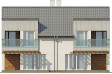 Проект двухэтажного модернового коттеджа на 2-е семьи с раздельными входами