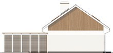 Проект дома с мансардой, двускатной крышей и деревянным фасадом