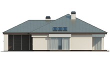 Проект одноэтажного дома с гаражом и кирпичным фасадом