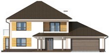 Проект двухэтажного дома с гаражом на два авто