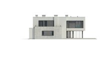 Чертеж стильного дома площадью 283 кв. м с черно-белым декором