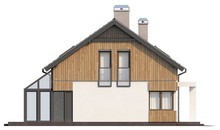 Проект дома с террасой с большими окнами