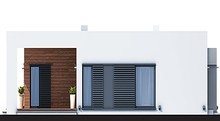Модный одноэтажный дом с гаражом на два автомобиля