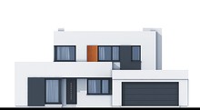 Стильный величественный двухэтажный дом в стиле минимализма