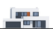 Стильный величественный двухэтажный дом в стиле минимализма