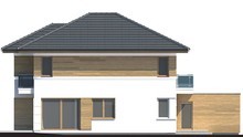 Современный дом с деревянными архитектурными элементами