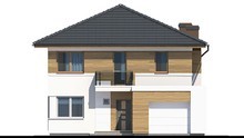 Современный дом с деревянными архитектурными элементами