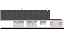 Одноэтажный дом для узкого участка с четырьмя спальнями