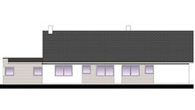 Одноэтажный дом для узкого участка с четырьмя спальнями