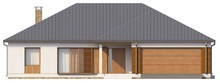 Проект одноэтажного дома с гаражом и крытой террасой