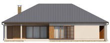 Проект одноэтажного дома с гаражом и крытой террасой