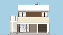 Схема двухэтажного жилого дома с роскошной зоной отдыха