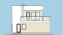 Схема двухэтажного жилого дома с роскошной зоной отдыха