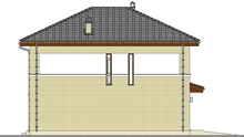Планировка двухэтажного коттеджа с большим встроенным гаражом