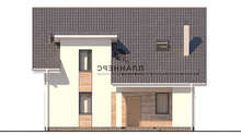 Схема двухэтажного дома площадью 156 кв. м со стильной открытой террасой
