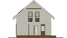 Симпатичный дом из белого кирпича под светло-коричневой кровлей и оформлением декора фасадов аналогичным колером