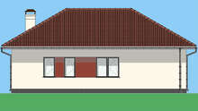 Проект небольшого дачного дома с гаражом общей площадью 90 кв.м.