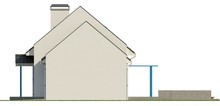 Проект небольшого светлого дома с гаражом, стильными большими окнами