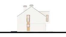 Проект современного светлого дома с гаражом и двускатной крышей