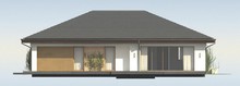 Проект одноэтажного классического дома с гаражом для одной машины