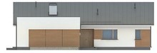 Проект одноэтажного коттеджа простой формы с гаражом для двух авто
