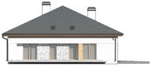 Проект коттеджа с многоскатной крышей и открытой мансардой