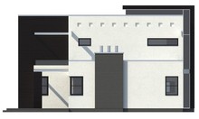 Проект современного дома с просторной террасой над гаражом