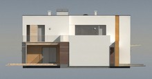 Проект современного дома с дополнительным помещением
