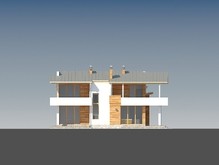 Проект современного дома на две семьи с плоской крышей