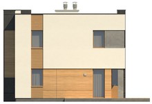 Проект двухэтажного модернистского дома с гаражом и террасой