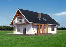 Архитектурный проект симпатичной усадьбы с деревянной террасой