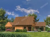 Проект деревянного дома с большой террасой