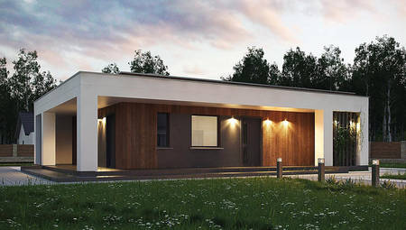 Планировка небольшого дома на 103 кв. м в стиле минимализма