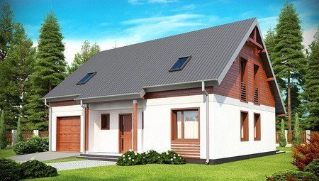 Проект дома в традиционном стиле с двускатной крышей