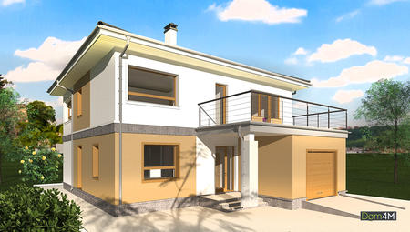Проект двухэтажного жилого дома с просторным гаражом